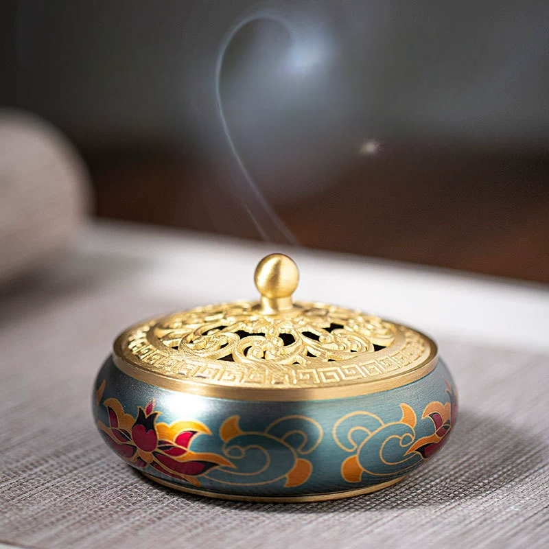 Tranquil Lotus Brass Incense Burner